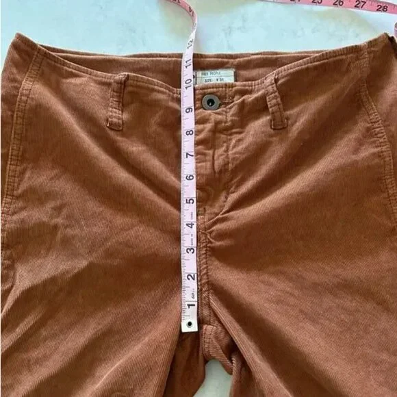 Free People Corduroy Flare Leg Pants Size 31, Rust color - Picture 9 of 12